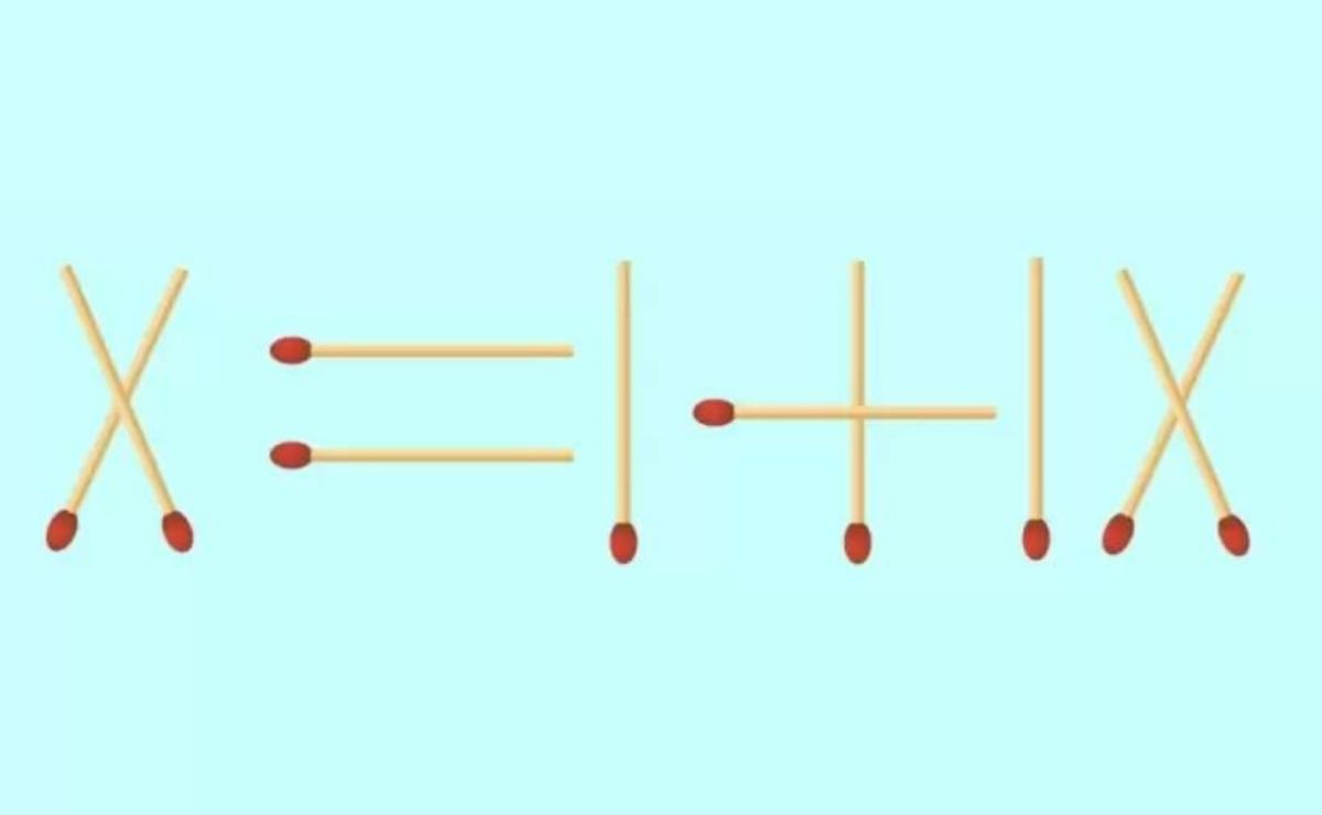 Il suffisait de faire pivoter l'image pour obtenir une autre équation sans déplacer les allumettes du puzzle visuel.
