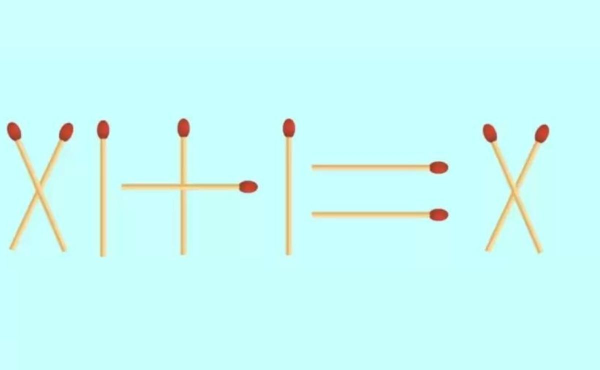 Pon a prueba tu inteligencia y determina qué debes hacer para obtener otra ecuación sin mover ningún fósforo en este acertijo visual.