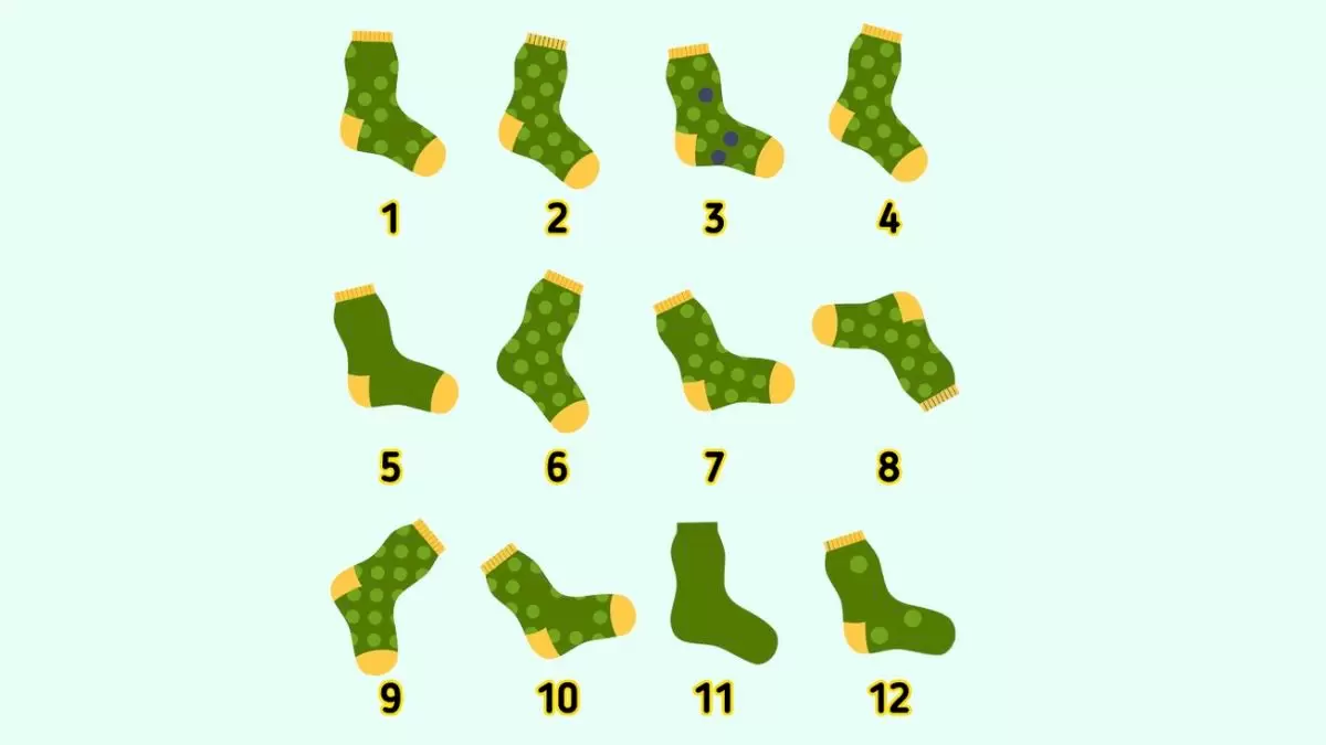 Vous devez être observateur pour trouver les deux chaussettes similaires dans cette illusion d'optique.
